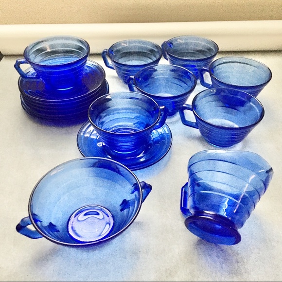 SOLD Vintage Hazel Atlas Blue Depression Glassware